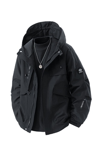 山系户外连帽冲锋衣外套情侣款防风防水工装夹克登山服9596-P45图片