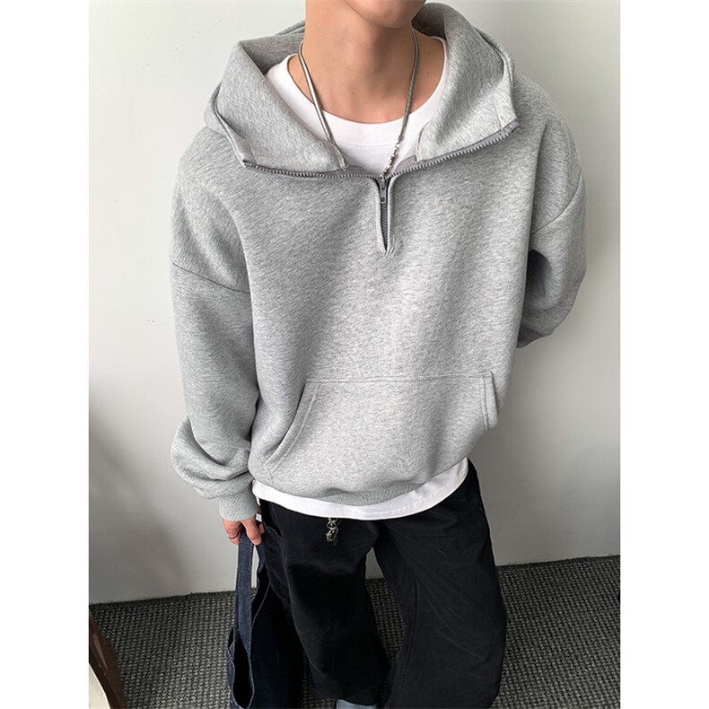 连帽加绒奥粒绒卫衣重磅无帽绳500克拉链硬挺外套男RH5305JR-P59,女装短外套,星座610B-1