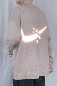 ！冬季潮牌反光高领毛衣男百搭粗针加厚长袖针织衫GM601P55图片