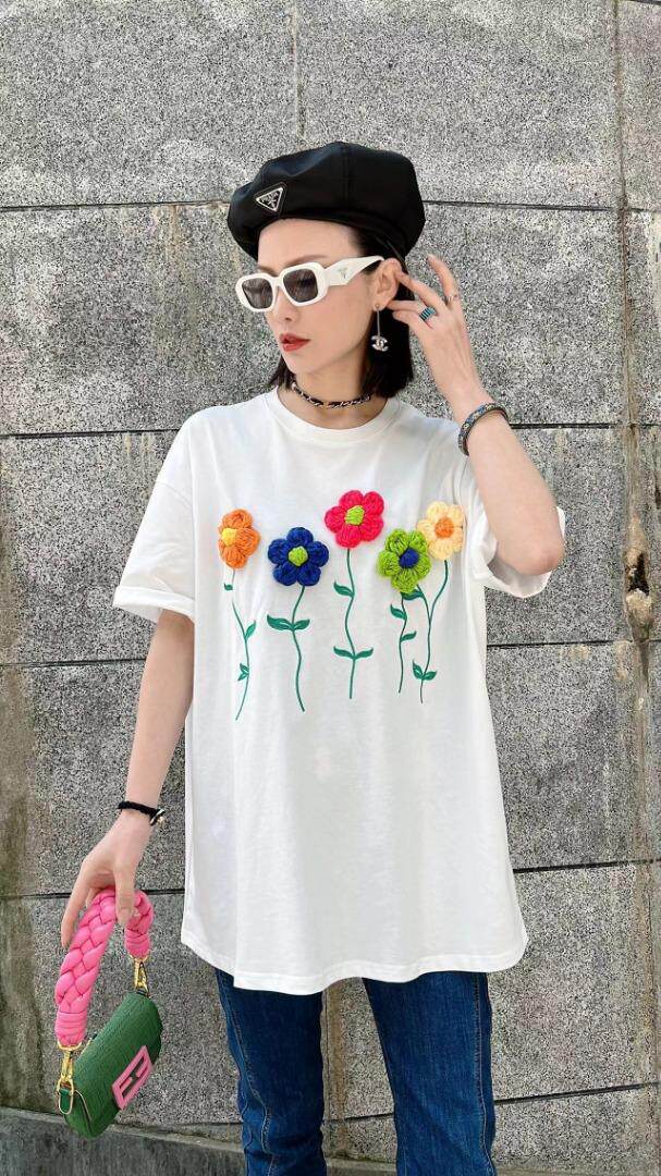 新款工艺小花T,女装其它,無限度