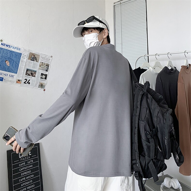 男士德绒半高领长袖T恤秋冬季内搭打底衫潮流男装T052-P28,男装T恤,星座308B-1