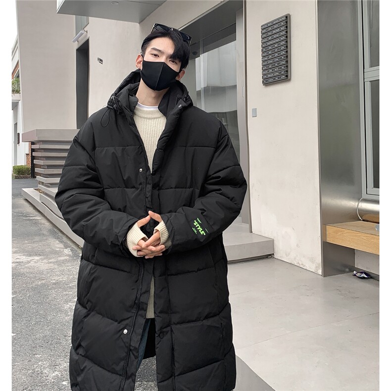 港风袖子字母中长款横条棉衣男连帽棉衣男外套男8719P135控188，男装棉衣，星座227-7