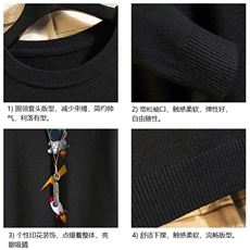 M67165-P45加绒款-P65圆领毛衣男大码针织衫男毛线衣线衫砖墙，男装针织衫/毛衣，电商A040A