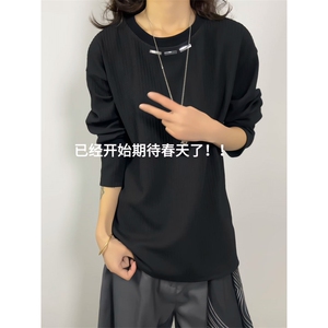 XZ809A/CX602/特P24/控48   肌理感金属印花长袖圆领T恤卫衣图片