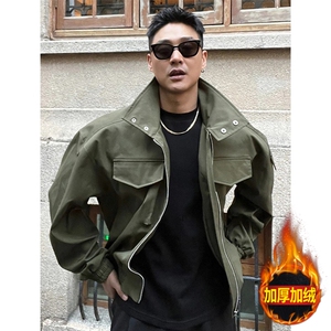 网图骑兵服夹棉外套短款显壮硬汉工装夹克棉服 A025-QY15016-P89图片