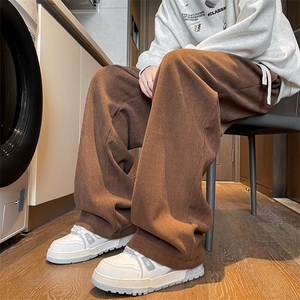 M-8XL潮牌复古灯芯绒裤子特大码休闲直筒运动裤阔腿裤KZ1925/P55图片
