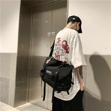 0758新款潮酷单肩斜挎包男女休闲潮牌工装包大容量斜挎包，鞋类箱包男包，星座510A-2