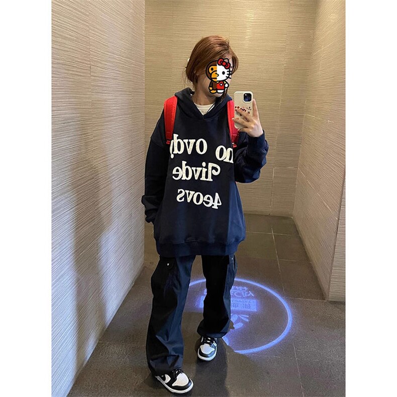 C361-P55秋冬基础款宽松男女款上衣美式复古字母连帽卫衣,男装卫衣,星座617A-2