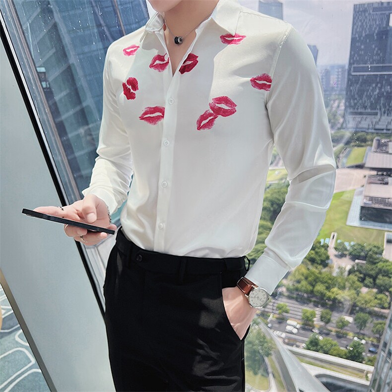 春秋季男士印花长袖修身衬衣男简约款衬衫301A-1/CS460/P55,男装衬衫,星座301A-1