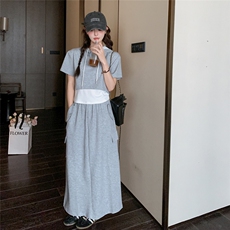 休闲套装女设计感小众高级感2025新款夏季学院风卫衣半身裙两件套，女装套装/套裙，2C271