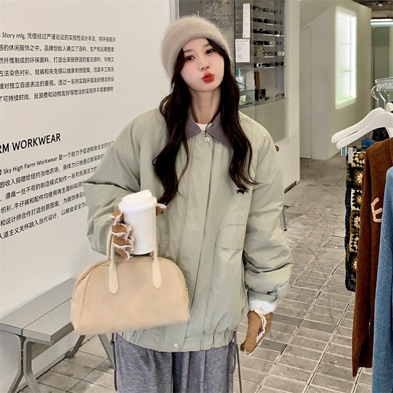 棉服男女冬年新款韩系翻领宽松工装保暖棉衣夹棉外套TT8107P60,男装棉衣,星座1013-5