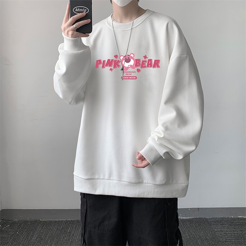 华夫格卫衣圆领卫衣男大码长袖t恤男外套 HW76329-P30图片