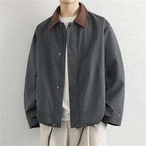 巴恩风夹克男飞行宽松休闲复古时尚美式工装翻领外套秋季，男装夹克，星座914