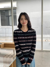 圆领针织开衫女修身毛衣秋冬短款长袖上衣外套女，女装针织衫/毛衣，玛卡隆羊绒
