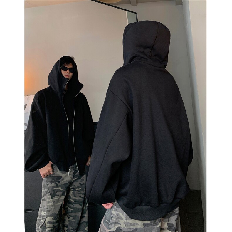 450克高品质灰色开衫卫衣男春秋重磅连帽男生穿搭外套JK803-P58,女装短外套,电商C307