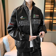 春季新款机车服夹克男潮炸街痞帅外套宽松赛车潮牌JK079-P83，男装夹克，星座308B-2