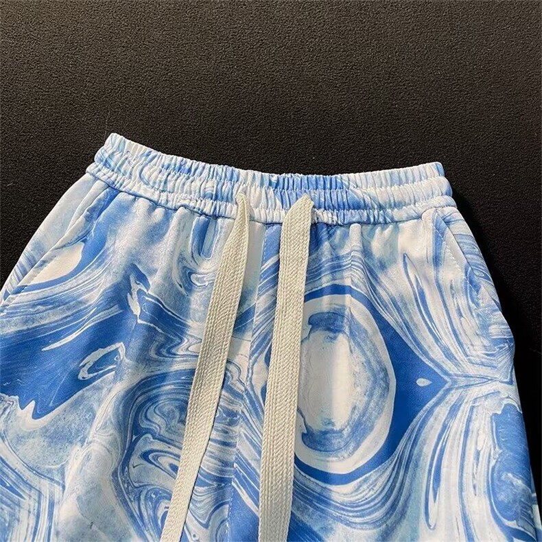 夏威夷风扎染星空运动裤街头宽松阔腿休闲沙滩裤XZ212-QDK025-P26,女装休闲裤,星座212