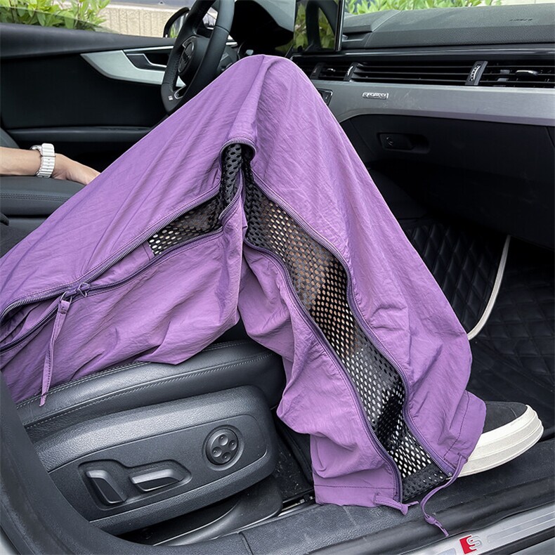 侧边网眼透气休闲裤男士冲锋裤拉链高街帅2026夏季长裤K5599-P43,男装休闲裤,星座412-2