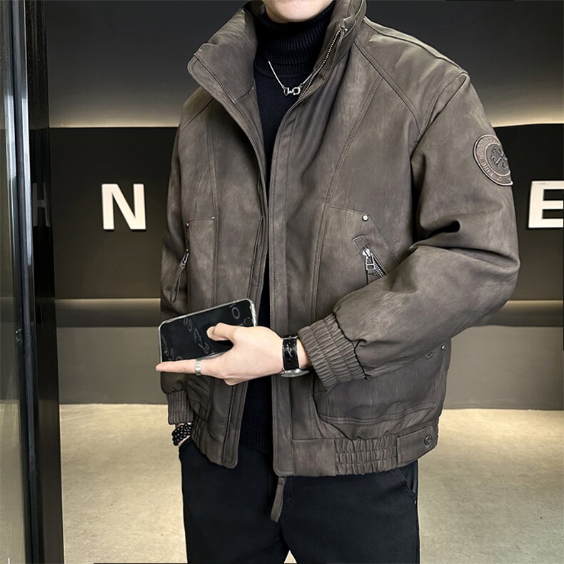 M-3XL28996-P245标50绒冬季保暖立领皮羽绒控券后价338,男装棉衣,电商B321-1