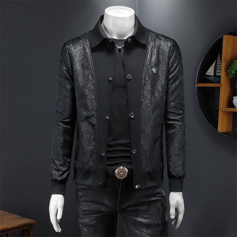 2025春季新款提花翻领夹克男钱塘3029-2879-P165假模图，男装夹克，钱塘6006(原3029)