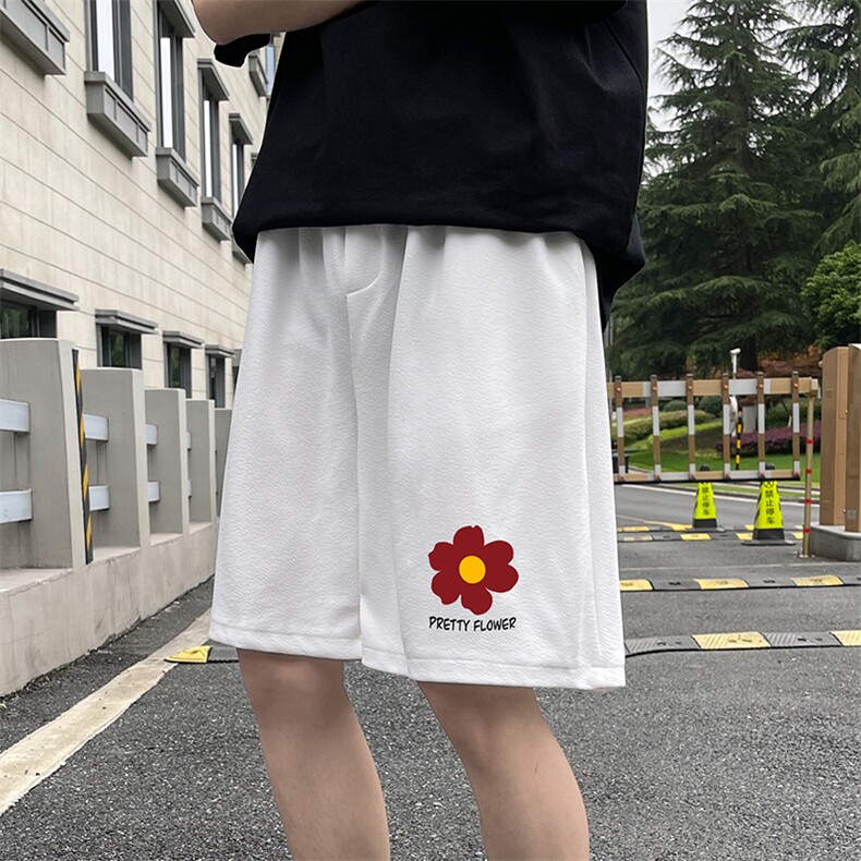 MK37257-P15冰丝裤短裤男大码宽松休闲五分裤男运动中裤,男装休闲裤,电商A040