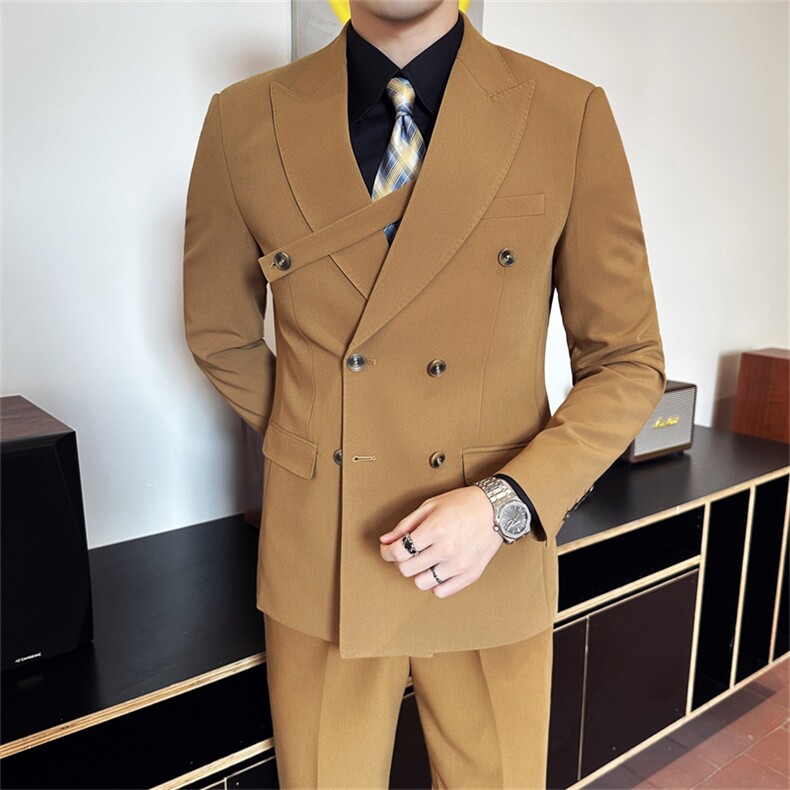 7722-P2452025秋季时尚英伦风男士双排扣西服西裤两件套装,男装西服,星座507A（原星座306B-2）
