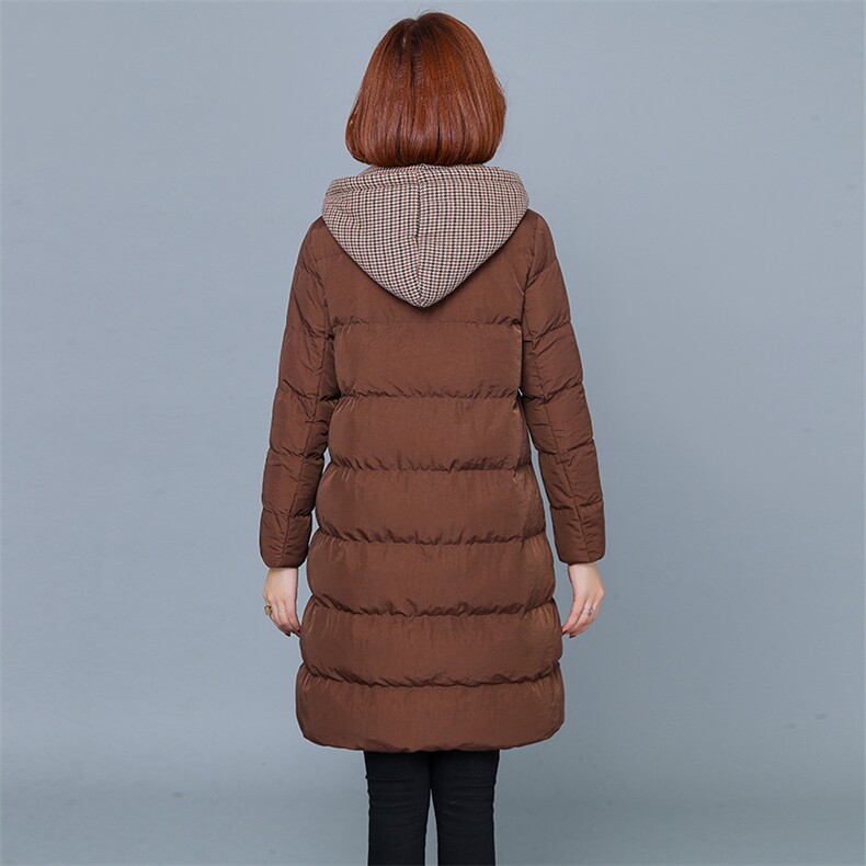棉衣/棉服连帽拉链2020年冬季长袖中长款时尚常规保暖舒适,女装棉衣/棉服,独衣靓