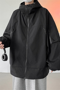 JK8108/P70秋装机能防水冲锋衣男大口袋宽松风衣夹克工装外套图片