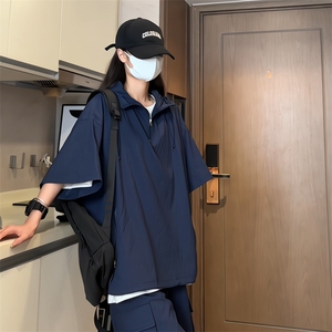 量大优 供视频 泡泡纱夏款连帽短袖t恤男 CP73-特p35图片