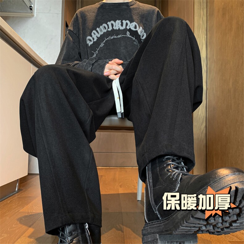 冬季新款加厚抗起球呢料哈伦裤宽松大码休闲小脚萝卜裤男873-P65,男装休闲裤,电商C305A