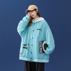 中性风 2023秋季设计感小众港风涂鸦印花连帽夹克G22 p65控88图片