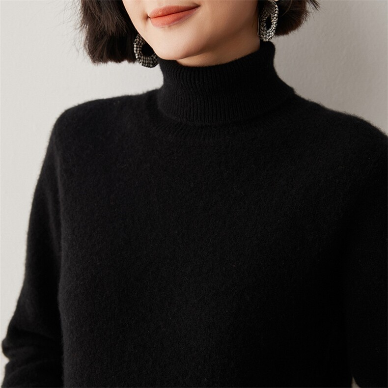 半高领加厚山羊绒衫毛衣女套头秋冬季欧货高端新款宽松打底针织衫,女装羊绒衫,蒂暖羊绒