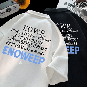 可设48小时支持抖音得物来样二开 网眼透气翻领t恤美式短袖POLO衫图片