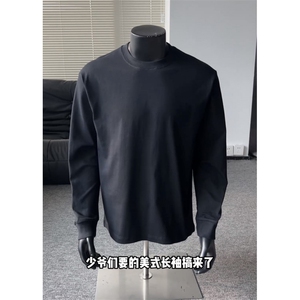 大货潮秋季新款背面文字印花圆领螺口长袖T恤打底衫CT610-P35图片