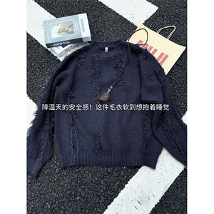 不规则设计韩式时尚潮流毛衣痞帅随性风格时髦上衣HY832TP55控89图片