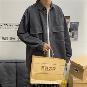秋装新款纯色长袖衬衣男工装大码衬衫A338-1C91P50,男装衬衫,电商D325