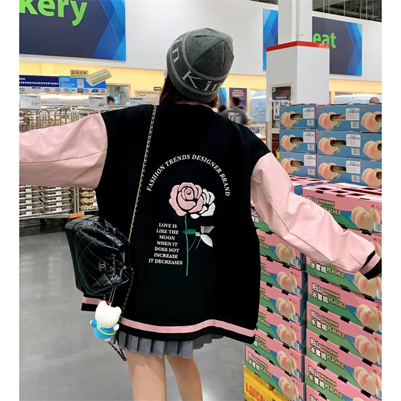 23年秋装新款美式棒球服撞色刺绣212A-8801-P140-198,女装短外套,浙宝212A