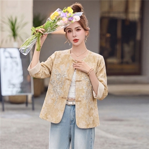 现货，春装新中式提花短外套图片