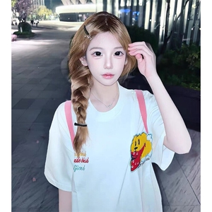万针全刺绣工艺抖音得物高品质260克重磅纯棉双纱美式高街短袖T恤图片