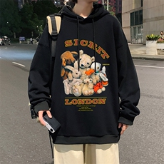 WY2216-P35纯棉连帽卫衣男大码运动帽衫宽松薄外套男，男装卫衣，电商A040