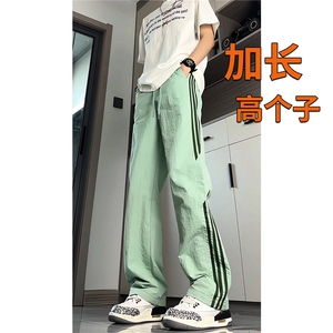 高个子加长男裤子夏季冰丝薄款休闲裤190cm115条纹运动裤KZ048P50图片