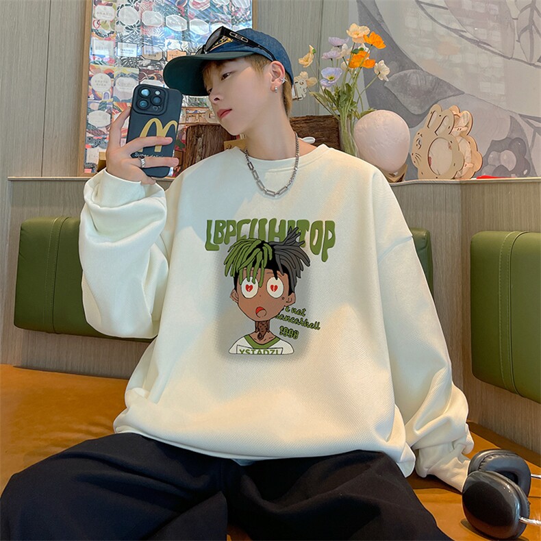 已注册直播抖音供得物品质重磅菠萝格圆领宽松男卫衣W2006P45,男装卫衣,电商C408(原B339-1)