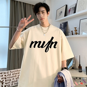 抖音得物二开 现货 220克夏装重磅美式高街宽松短袖t恤 MT289图片