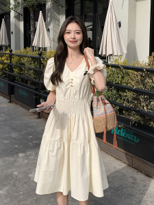 2024夏季新款高档棉布连衣裙 时尚显瘦气质长裙 优雅百搭女装图片