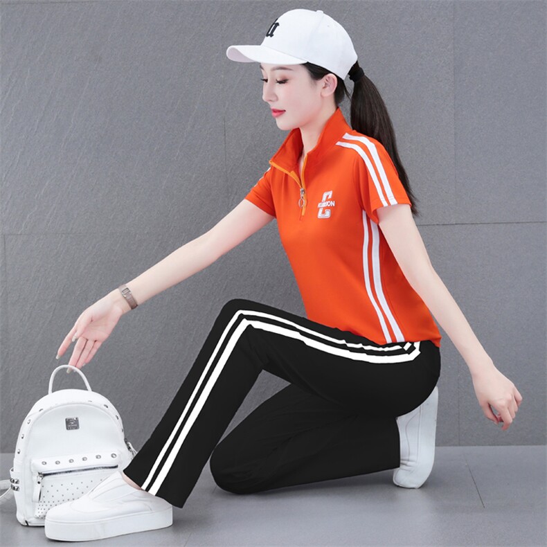 燕颉冰丝运动休闲套装女2024新款广场舞服装洋气夏季跳舞两件套,女装运动套装,燕颉服饰