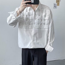纯色设计感小众衣服男士长袖衬衫青少年秋季男衬衫网图CS765-p40，男装衬衫，星座302B-3