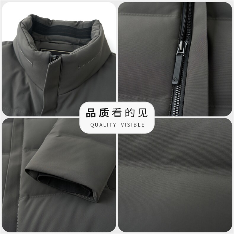 冬季白鸭绒立领羽绒服休闲男士简约短款时尚商务户外防寒男外套,男装羽绒服,钱塘6003（原4033）