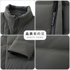 冬季白鸭绒立领羽绒服休闲男士简约短款时尚商务户外防寒男外套，男装羽绒服，钱塘6003（原4033）
