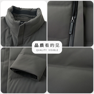 冬季白鸭绒立领羽绒服休闲男士简约短款时尚商务户外防寒男外套图片