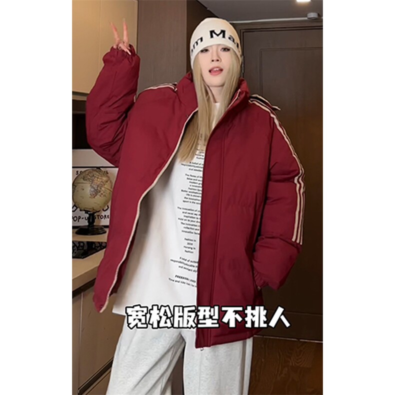 港风舒适三条杠拼接连帽棉服男青少年防泼水棉衣M2910特P75控108,男装棉衣,电商A001